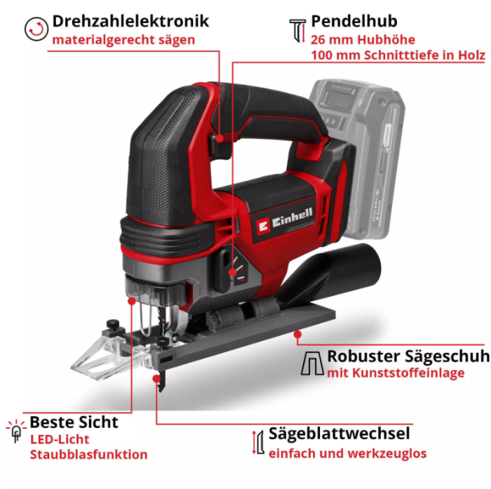 Einhell Akku-Stichsäge TE-JS 18/100 Li - Solo, 4321270